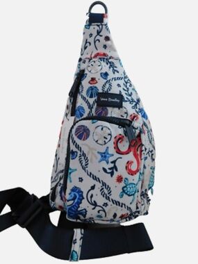 VERA BRADLEY ReActive Mini Sling Backpack, Sea Life, Seahorse Crab, shells